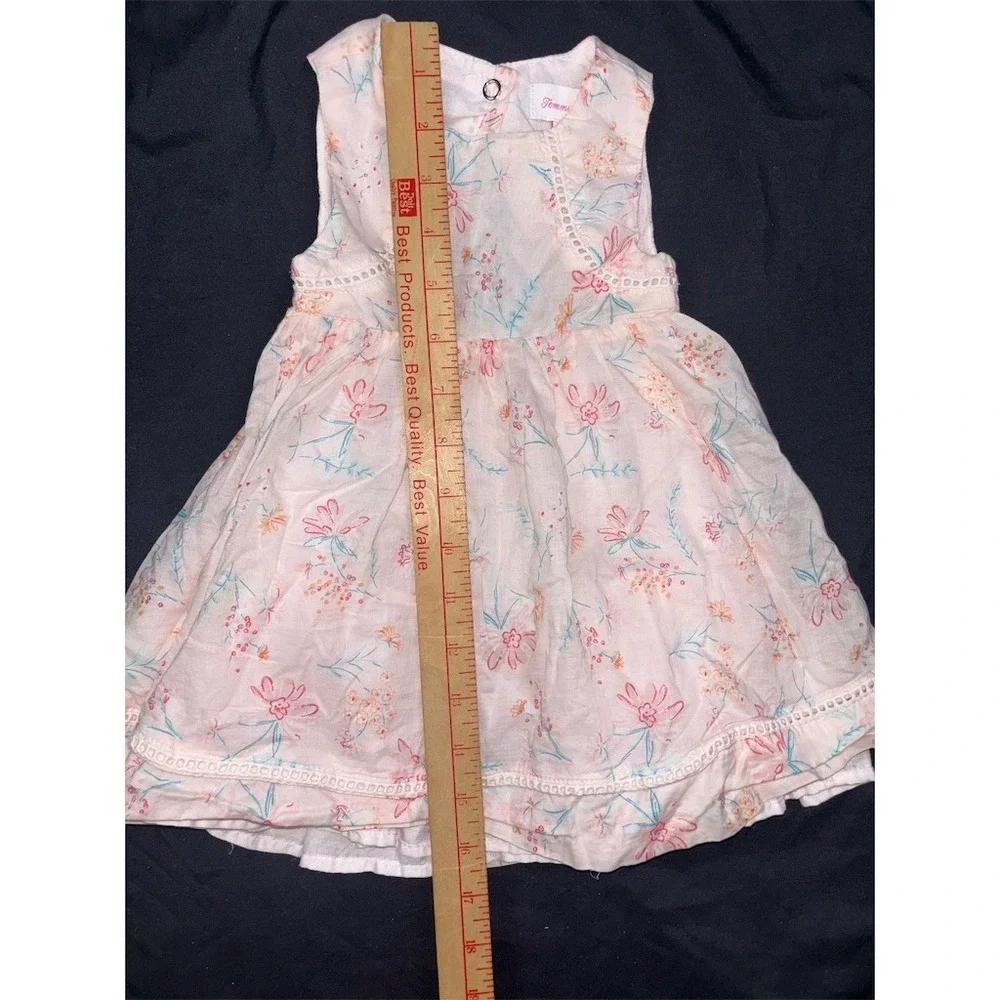Tommy Bahama Sundress Baby Girls 12-18M Pink Floral Sleeveless Bow Back resort